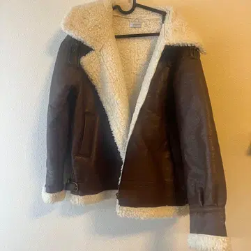 보아 안감 브라운 가죽 자켓