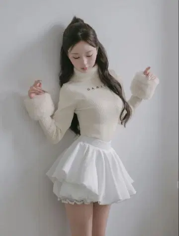 Darich 스무스 퍼 리브 니트탑 화이트