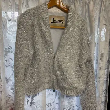 Herno 실버 집업 가디건