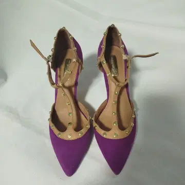 새상품급!새상품!Halogen 보라색 스터드 하이힐 펌프스