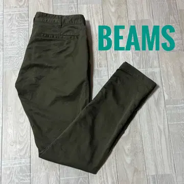 BEAMS 올리브 남성용 치노 팬츠 사이즈 M