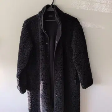 UNIQLO C 블랙 플리스 롱 자켓