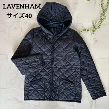 LAVENHAM 라벤햄 후드 부착 퀼팅 코트 네이비 40