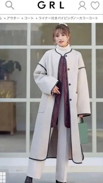 [ 새상품 ] 버튼 달린 퀼팅 롱 코트