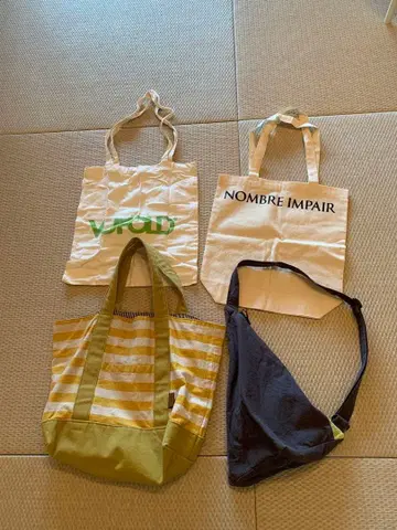 코튼백 (4개) 토트백 테트라 바디백 에코백