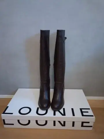 LOUNIE 다크 브라운 롱 부츠 36