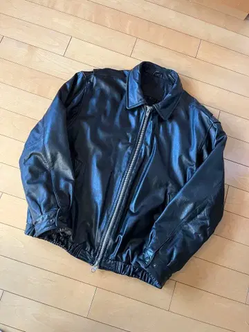 세인트 존스 베이 00s 가죽 자켓 블루종 블랙 지퍼