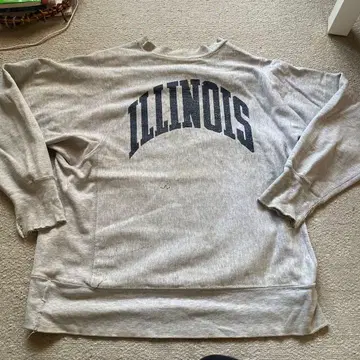 ILLINOIS 로고 그레이 맨투맨 리버스 스위브