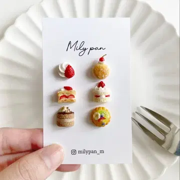 [ 케이크 귀걸이 ] 6세트 milypan
