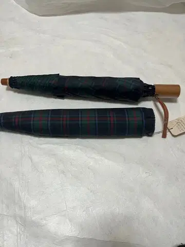 DAKS 접이식 우산 그린 계열 체크 남성/여성