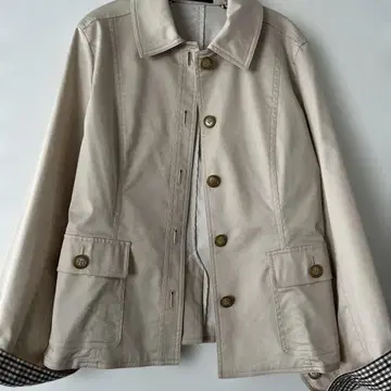 컨디션 최상 Aquascutum 베이지 고급 면 폴리 자켓 M