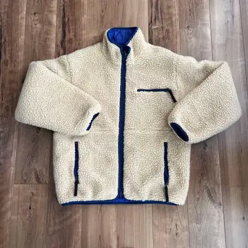 BEAMS 리버서블 보아 블루종 S 베이지/네이비