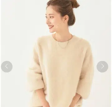 plage Fur 볼륨 소매 풀오버 베이지