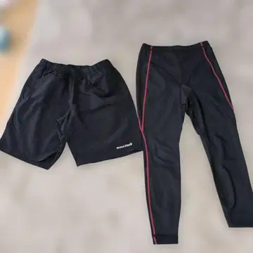 mont-bell 스포츠용 레깅스 L 사이즈와 숏팬츠 세트 M 사이즈