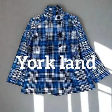 York land 레어 블루 체크 무늬 자켓 11AR 새상품급