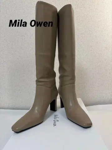 [ 새상품급 ] Mila Owen 프렌치 스퀘어 롱 부츠 38 베이지