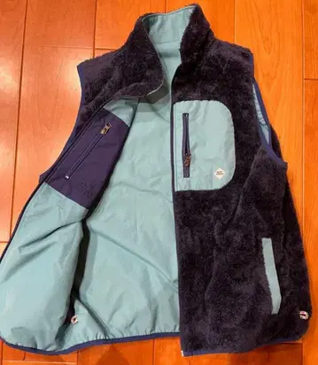 짐마스터 리버서블 플리스 베스트 네이비 라이트 블루 L 사이즈 새상품급!