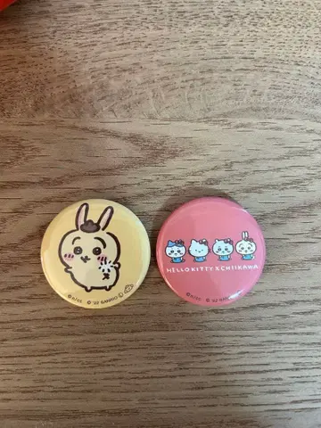 치이카와 산리오 콜라보 캔 배지 치이카와 하치와레 토끼 키티