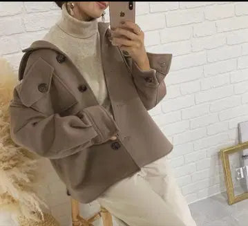 BLATE/오리지널 고급 페이크 울 CPO 숏코트