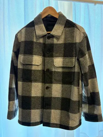 유니클로 체크 자켓 코트 블루종