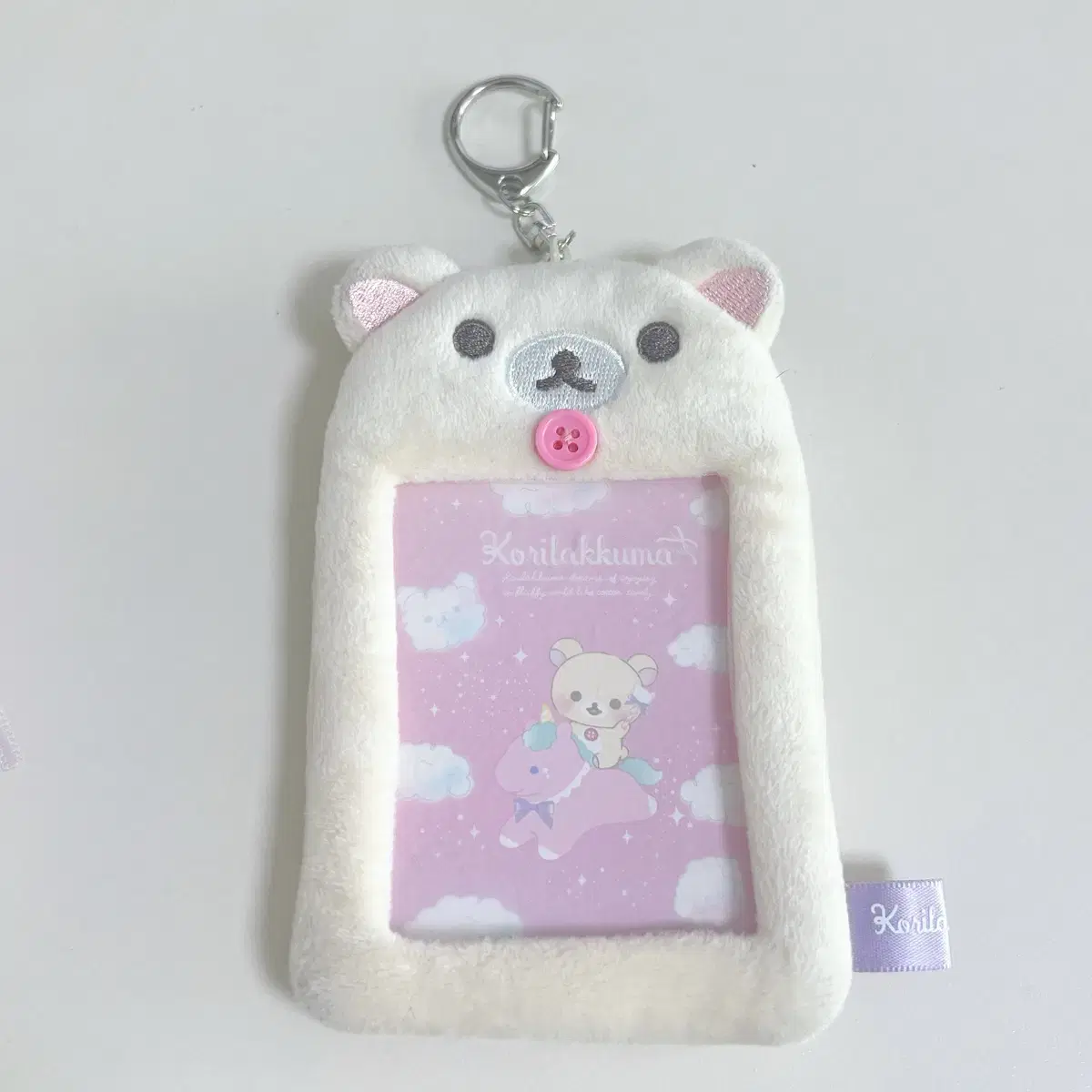 Rilakkuma Korilakkuma Poca Holder Photocard Fur Card Keyring Toploader