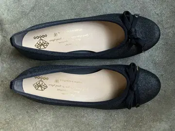 mare mare 블랙 글리터 플랫슈즈 23.0cm