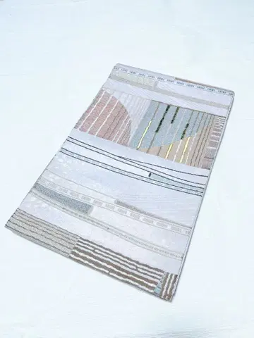 후쿠로 오비 캐주얼 오비 기하학 패턴 니시진 비단 나전 뉘앙스 컬러