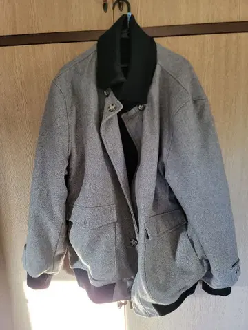 그레이 더블 브레스트 자켓 울 혼방