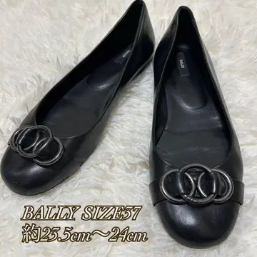 메탈 오너먼트 BALLY 플랫슈즈 37 블랙 라운드토