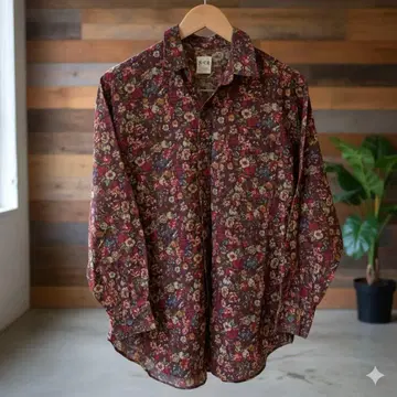 새상품급 빈티지 꽃무늬 오버 셔츠 일본제
