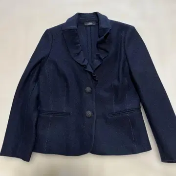 CARLA CARLINI 프릴 장식 네이비 자켓