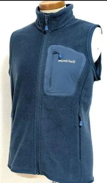 새상품급! 몽벨 크리마플러스 100 지퍼 베스트 M 사이즈 블루그린