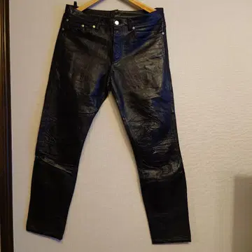 PAUL SMITH 블랙 가죽(소가죽) 팬츠