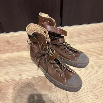 컨버스 가죽 레이스업 스니커즈 US9.5/BRW/