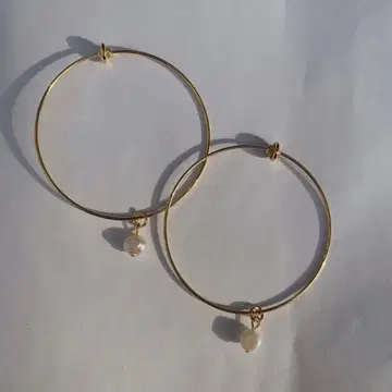 [새상품급] 후프 펄 귀찌