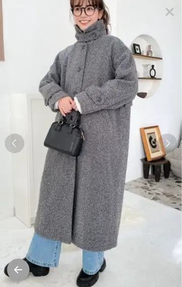 moment+ 반지 페이크 울 2WAY 어레인지 컬러 스텐카라 코트