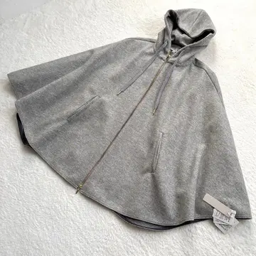 [ 새상품 ] T.japan 그레이 후드 판초 코트 케이프 일본제