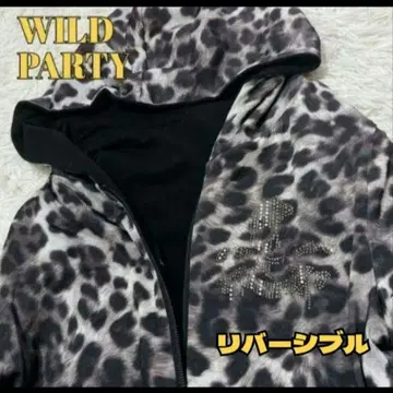 와일드 파티 후드티 스컬 y2k 레오파드 리버서블 헤이세이