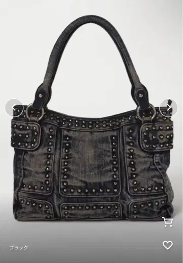 DTYYPE 빈티지풍 스터드 라인 핸드백 숄더백