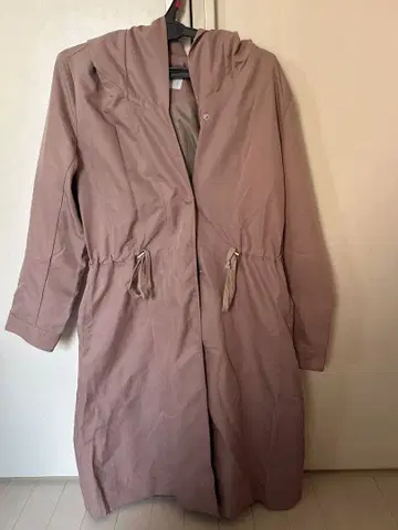 archives 후드 부착 더스티 핑크 롱 코트