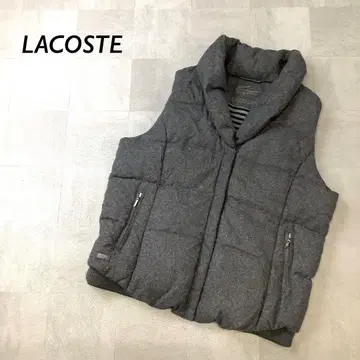 LACOSTE 숄카라 다운 베스트 다크 그레이
