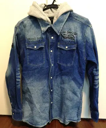Norton 후드 부착 데님 셔츠 M