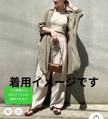 Mila Owen 린넨 롱 셔츠 긴팔 시어 린넨 블랙