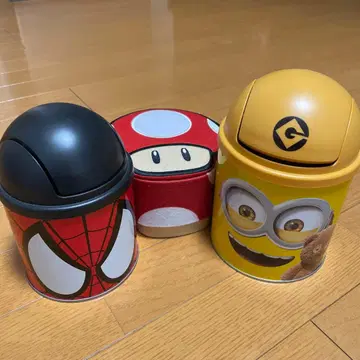 캐릭터 쓰레기통 세트 (스파이더맨 버섯 미니언)