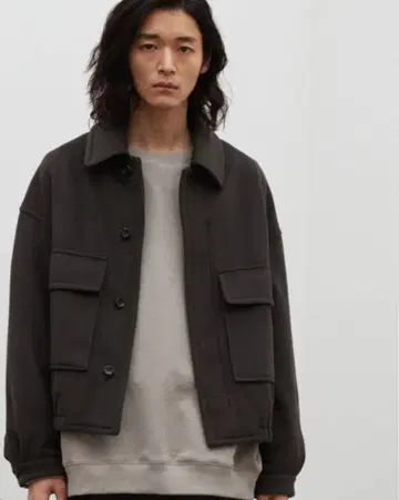 WYM 플리스 자켓 블루종 차콜 그레이