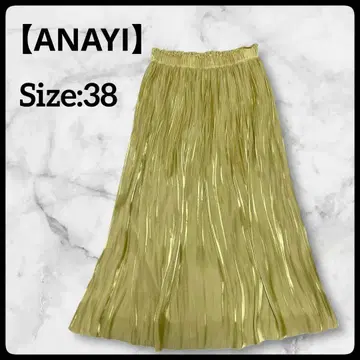 [ 새상품급 ] ANAYI 샤이니 새틴 플리츠 스커트 롱 스커트