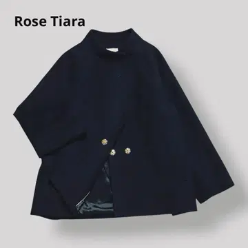 [최근 모델 로즈 티아라] 코쿤 숏코트 L 사이즈 골드 버튼 블랙