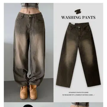 브라운 데님 워싱 데님