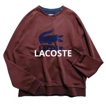 라코스테 로고 트레이닝복 긴팔 맨투맨 크림슨 남성용 남녀 공용