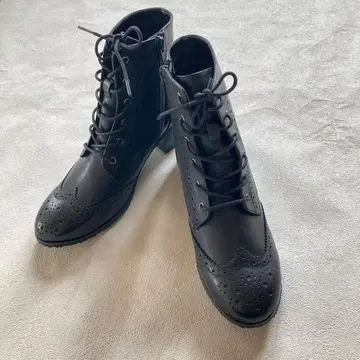 PIEDI NUDI 천연 가죽 가죽 레이스업 부츠 숏부츠 부츠